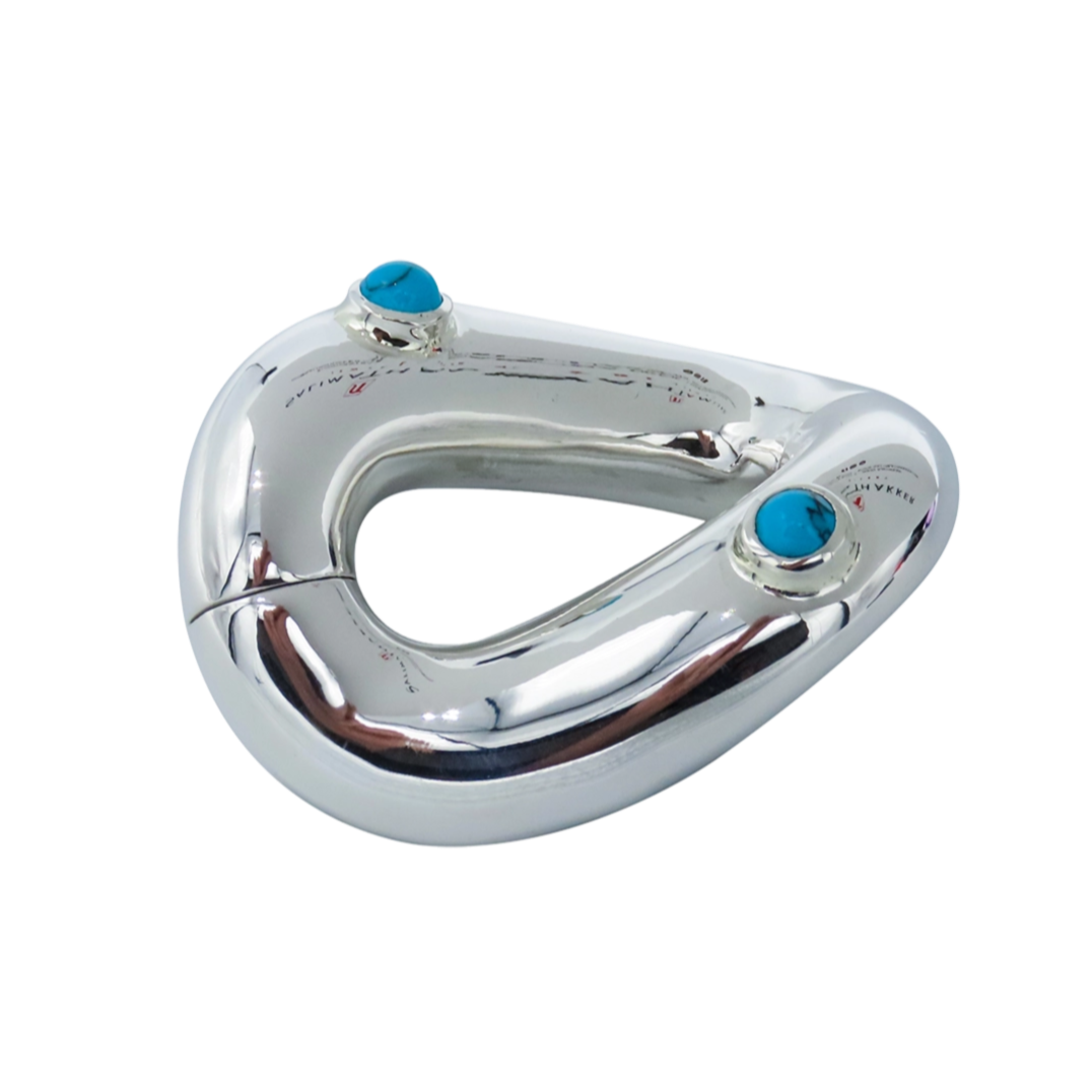 Clasp - Turqoise - White gold