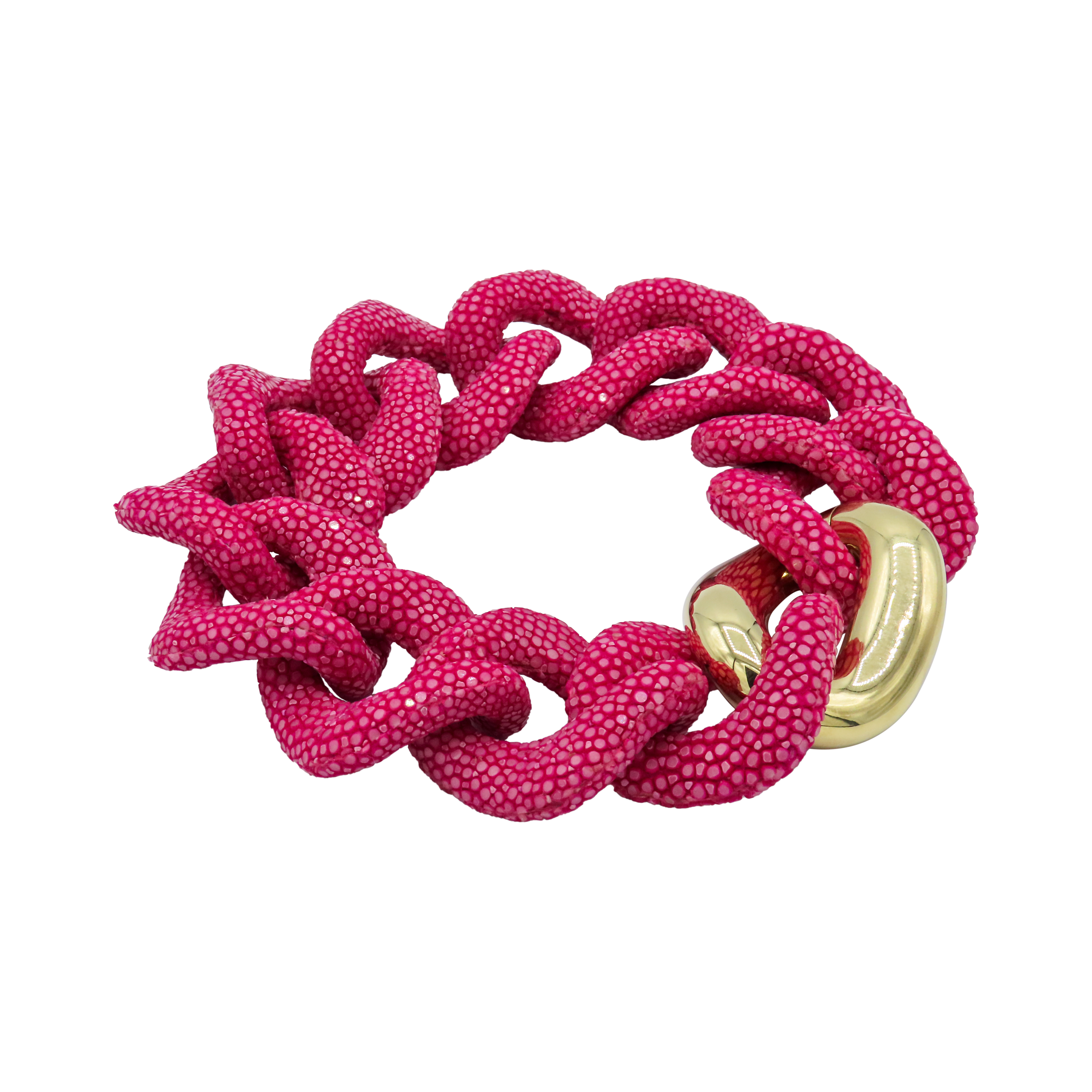 Galuchat - Pink - Gold plated