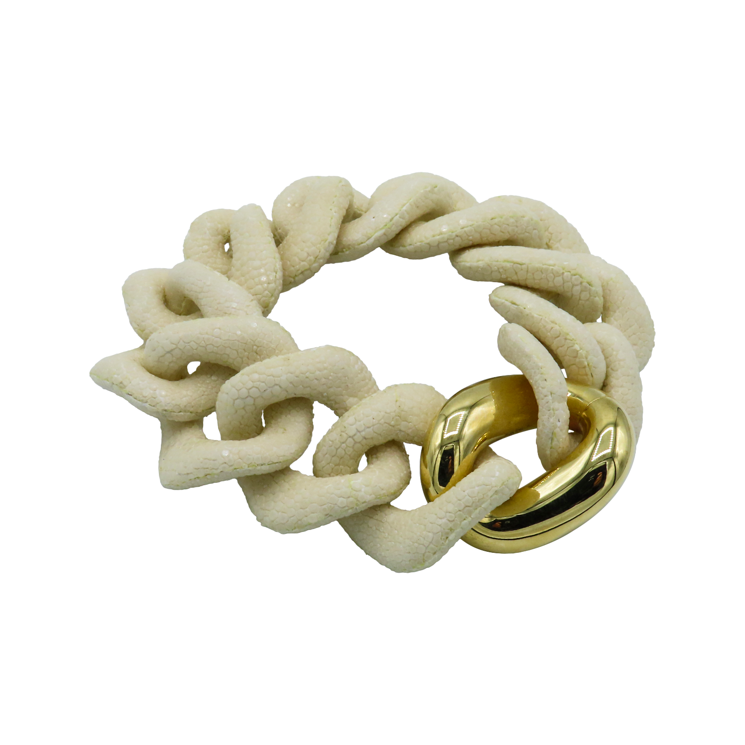 Galuchat - Ivory - Gold plated