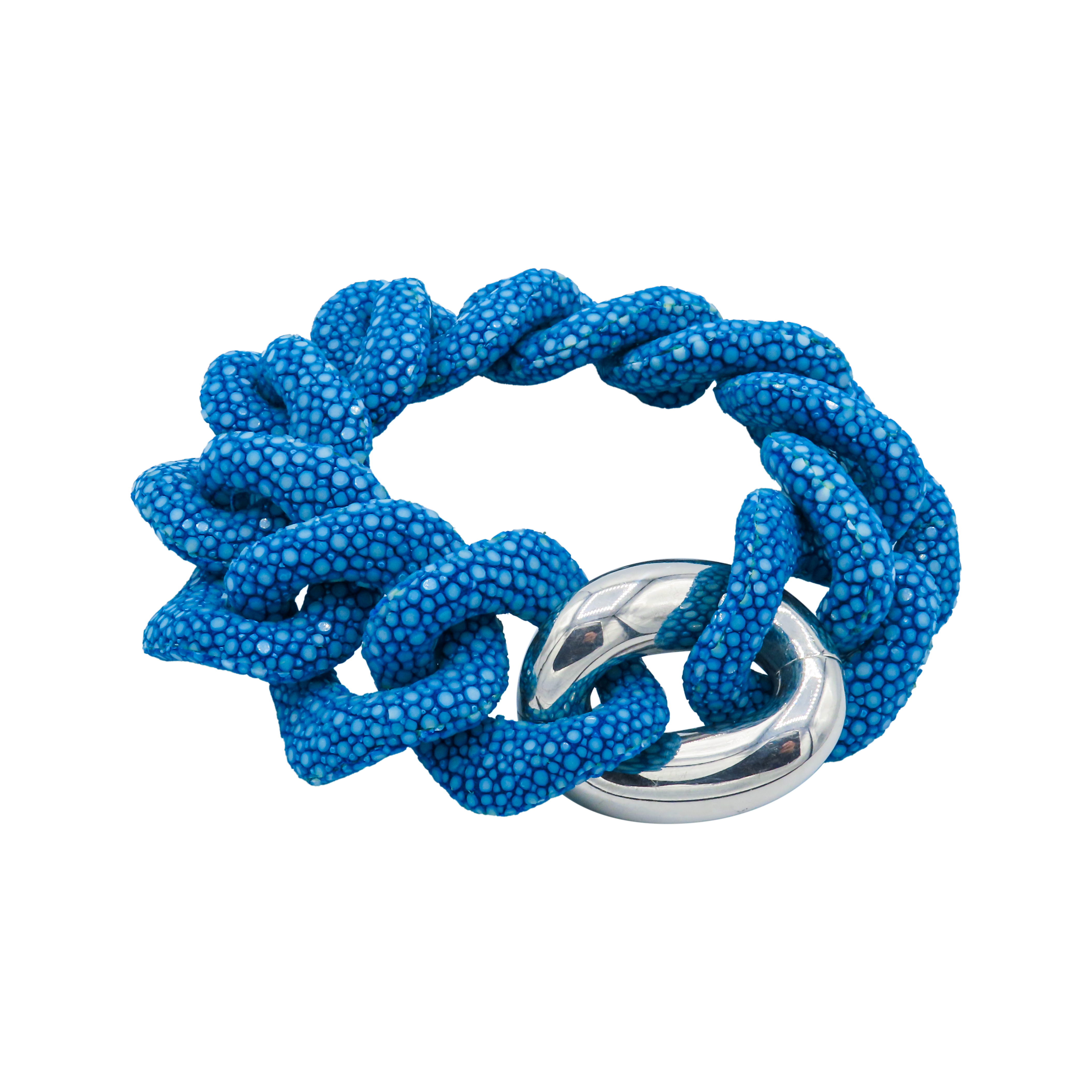 Galuchat - Ocean Blue - Gold plated