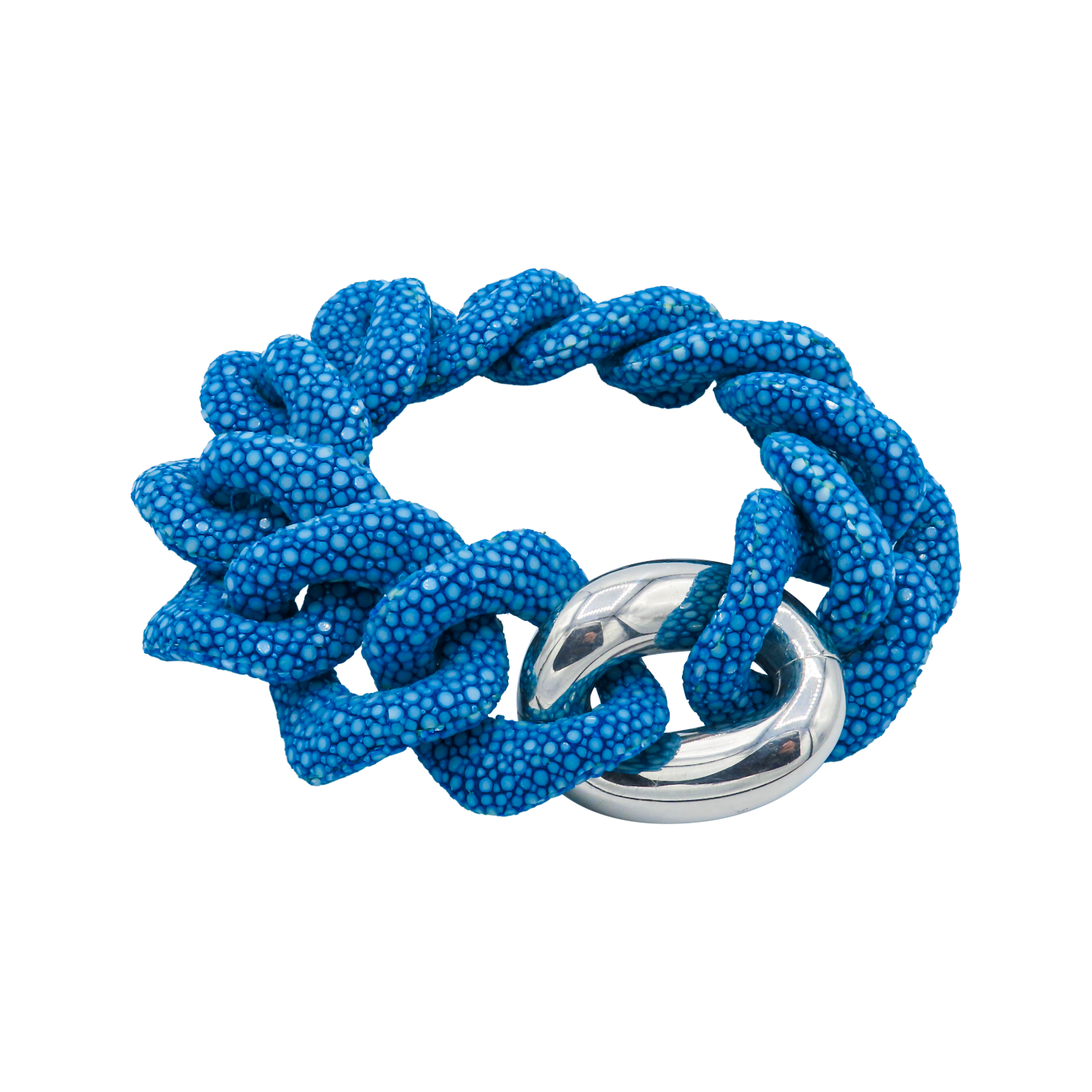 Galuchat - Ocean Blue - Gold plated