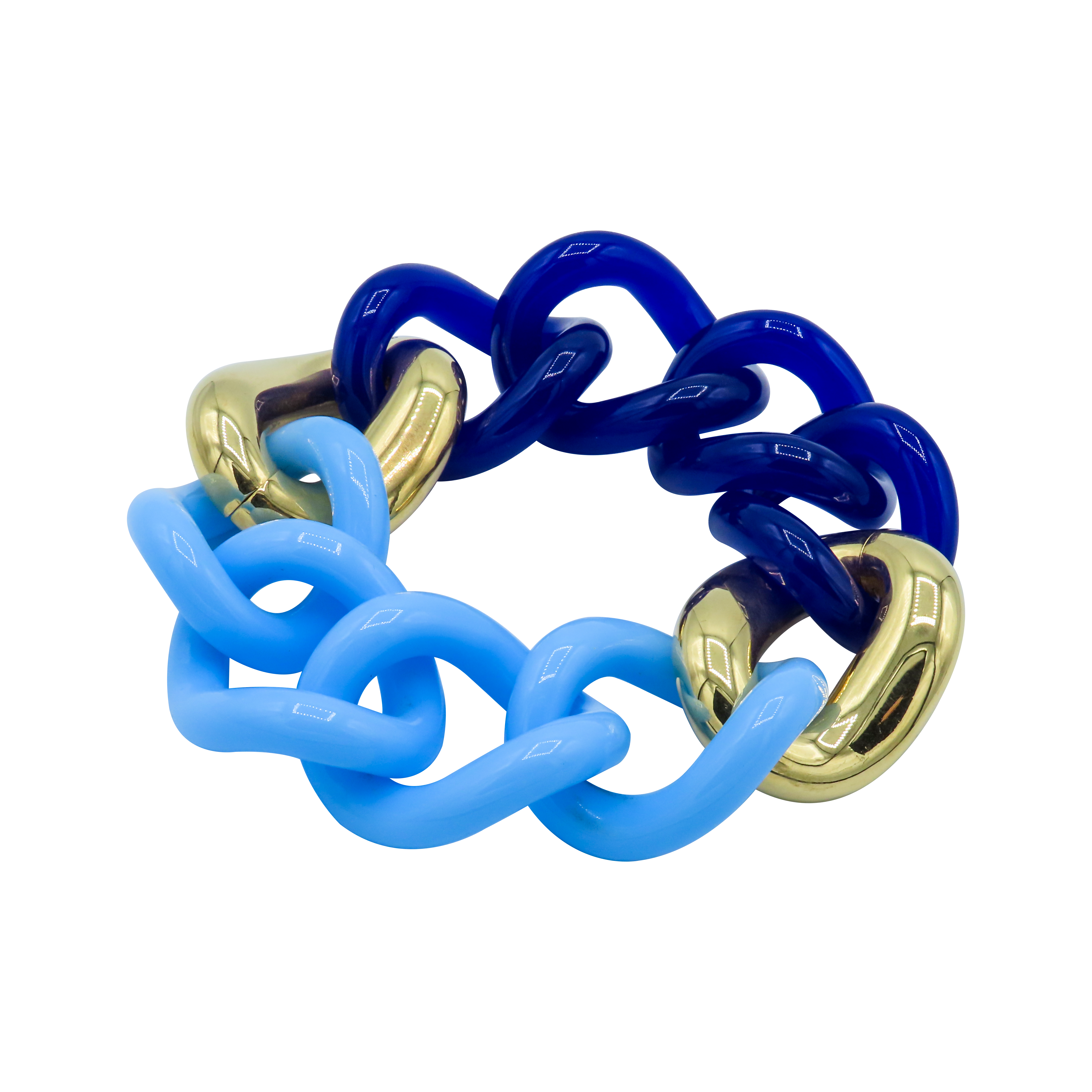 Composite - Baby Blue/Navy Blue - Gold plated