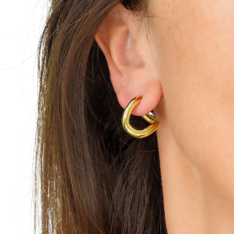 Open Gold-Plated Earrings