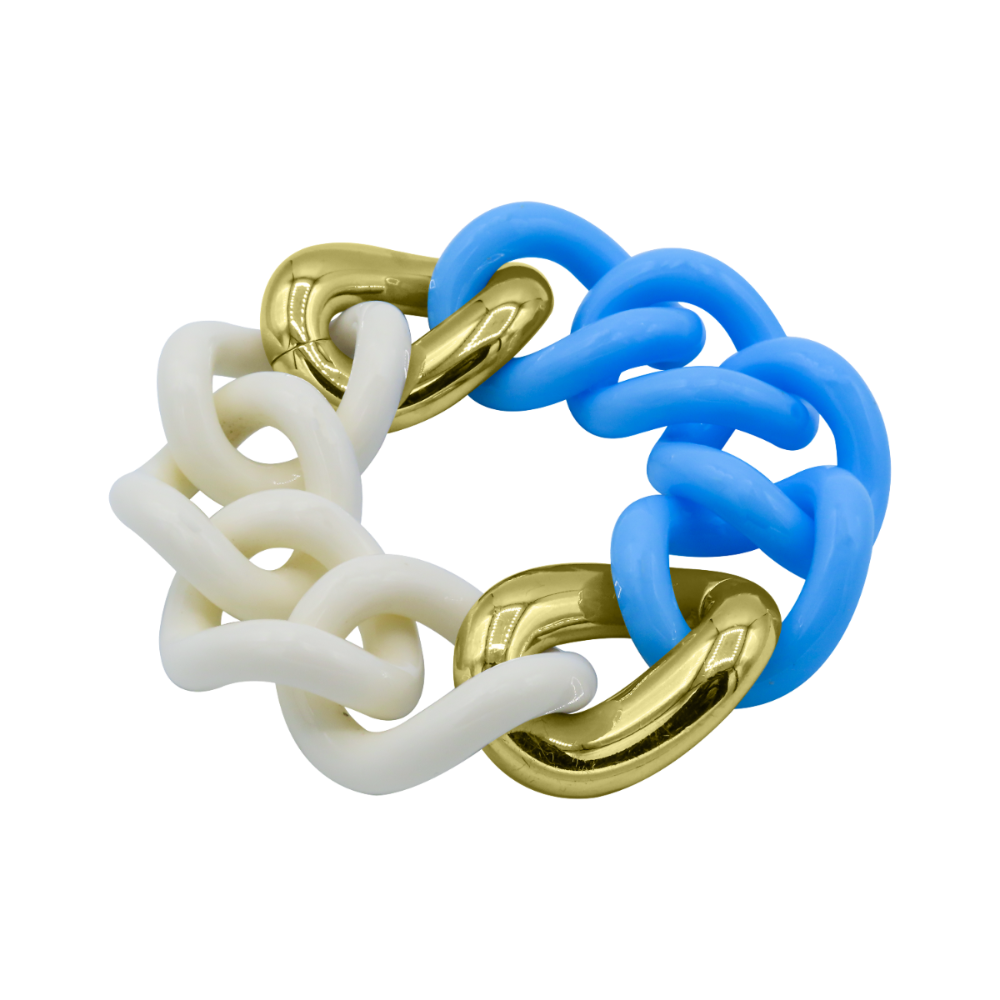 Composite White/Baby Blue Gold plated